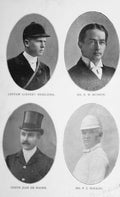 Original Old Antique Print 1902 Portrait Polo Heseltine Hudson Madre Men 20th