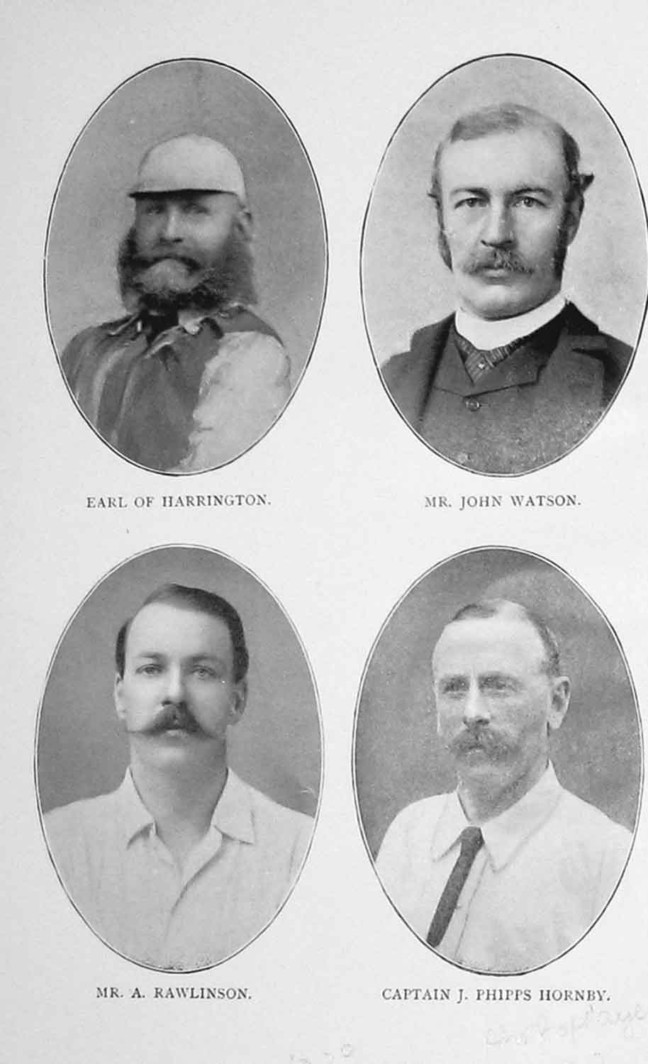 Original Old Antique Print 1902 Portrait Polo Harrington Watson Rawlinson 20th
