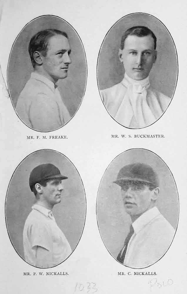 Original Old Antique Print 1902 Portrait Freake Buckmaster Nickalls Sport 20th