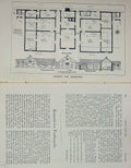 Original Old Antique Print 1901 Plan Kennels Foxhounds Baily'S Magazine 20th