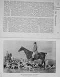 Old Antique Print 1904 Worcestershire Foxhounds Hunting Man Horse Sport 20th