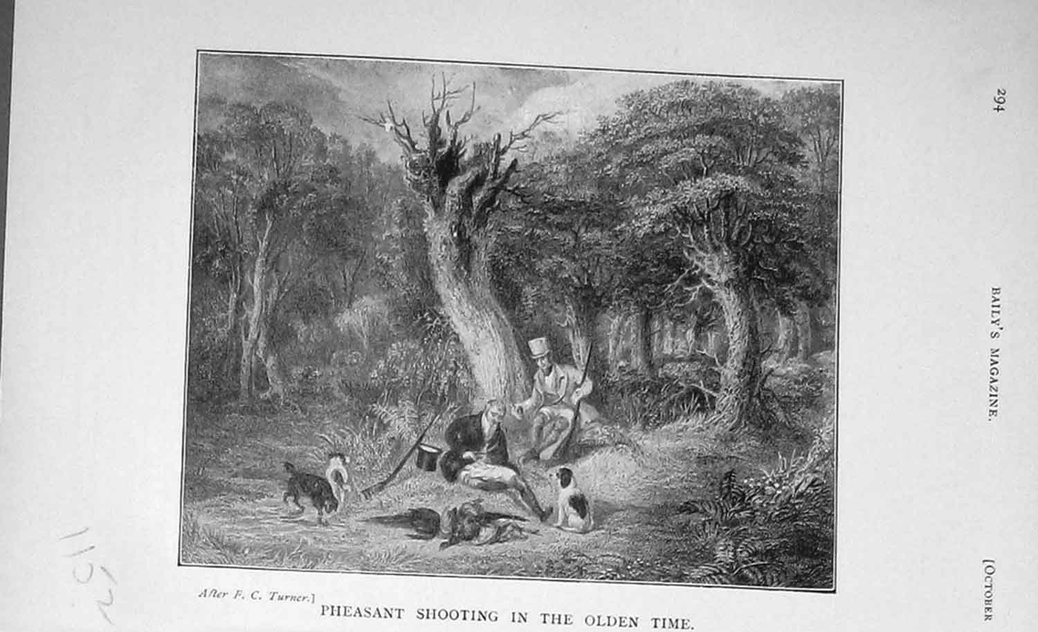 Old Antique Print 1905 Pheasant Shooting Hunting Sport Country Baily'S 20th