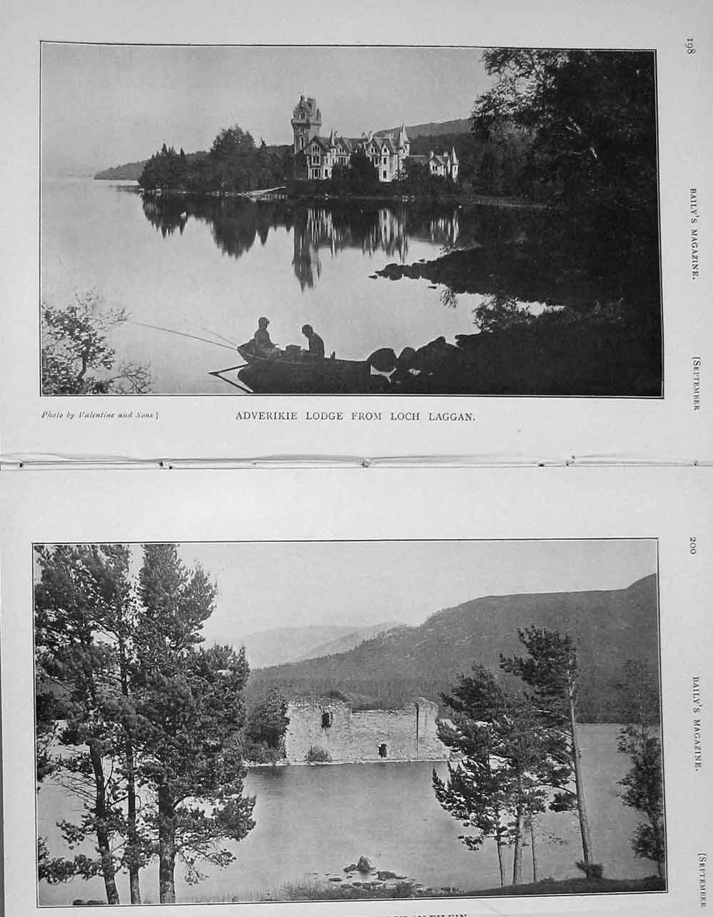 Antique Old Print 1905 Adverikie Lodge Loch Laggan Fishing Badenoch Sport 20th