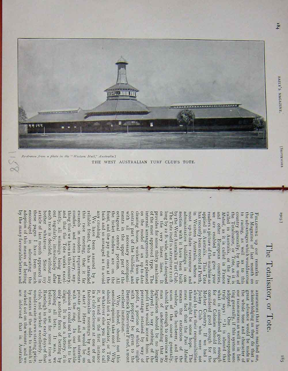 Original Old Antique Print 1905 Photograph Australian Turk Club Tote 20th