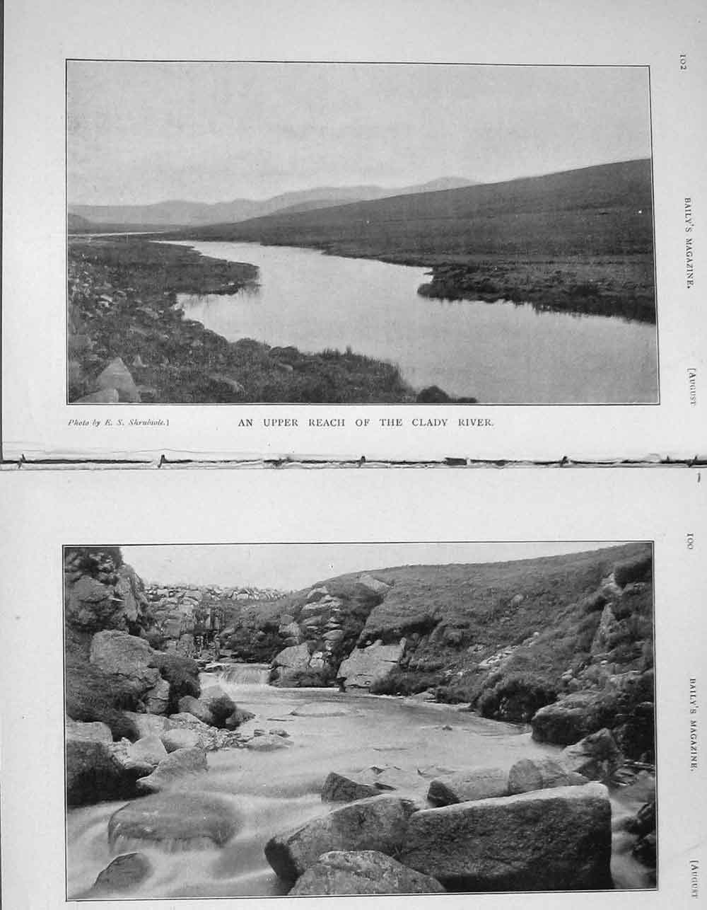 Old Antique Print 1905 Fish Salmon Fishing Donegal Stranacorkagh River 20th