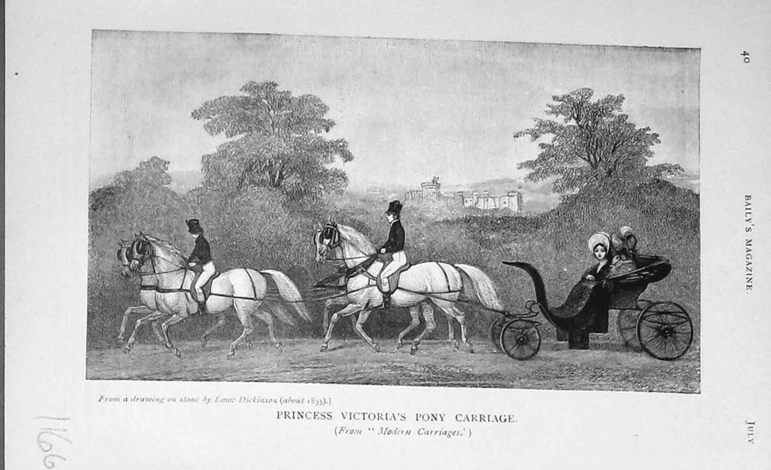 Original Old Antique Print 1905 Princess Victoria'S Pony Carriage Transport