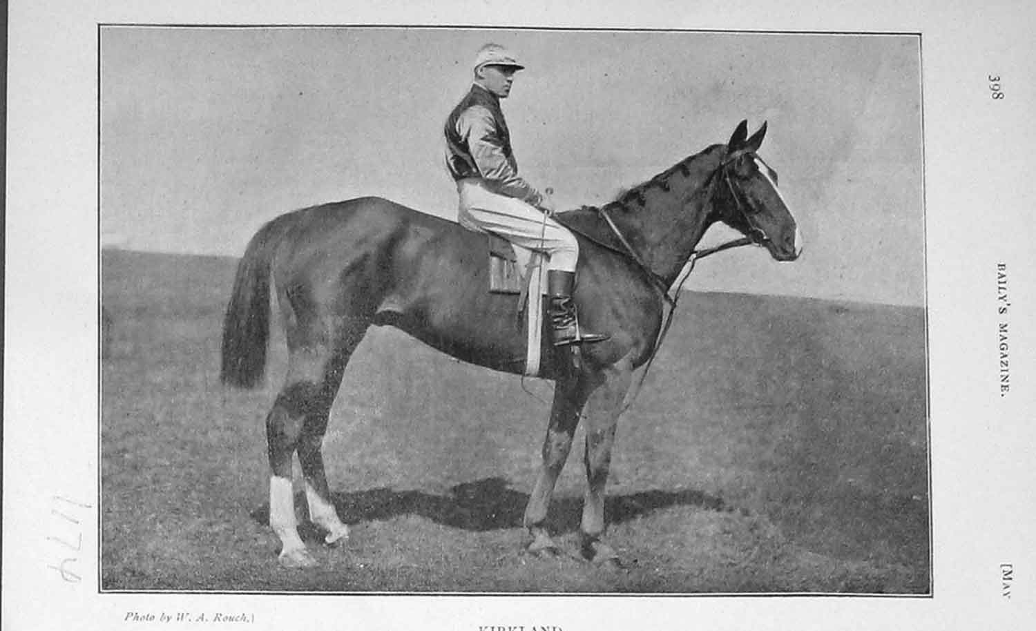 Original Old Antique Print 1905 Photograph Kirkland Horse Jockey Sport 20th