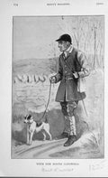Original Old Antique Print 1906 Portrait Huntsman North CotswHounds 20th