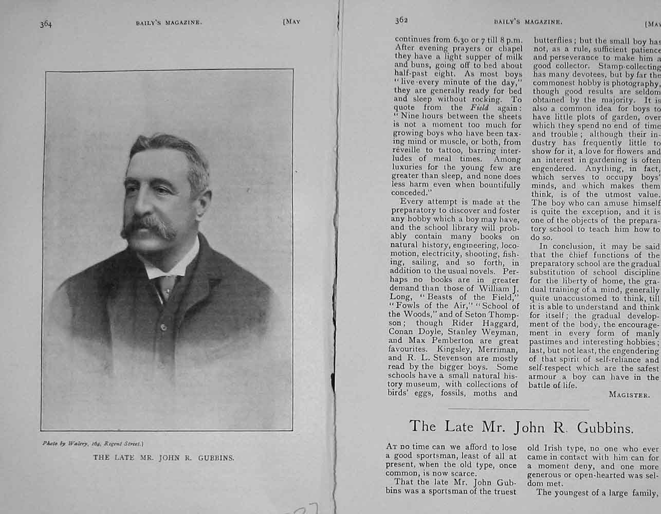 Original Old Antique Print 1906 Portrait Mr John R. Gubbins Sportsman 20th