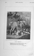 Original Old Antique Print 1906 Hunting Man Horses Hounds Dogs Sport 20th