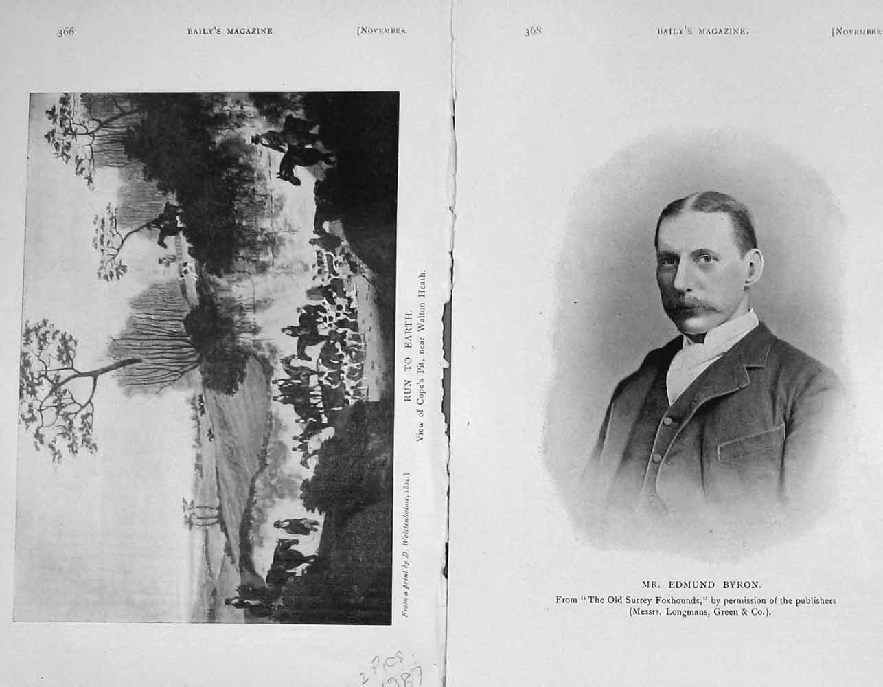 Original Old Antique Print 1906 Portrait Edmund Byron Cope'S Pit Walton 20th