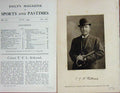 Original Old Antique Print 1908 Portrait Colonel T.Y.L Kirkwood Sportsman 20th