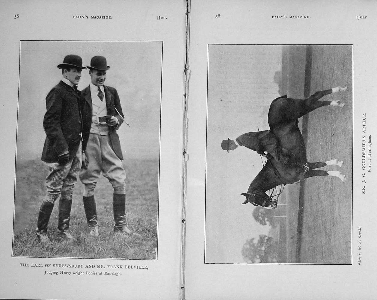 Old Antique Print 1909 Gouldsmith Arthur Horse Belville Shrewsbury Sport 20th