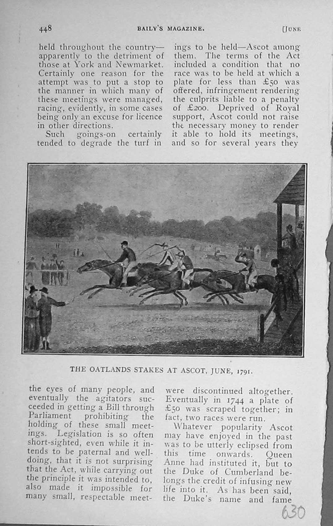 Original Old Antique Print 1911 Oatlands Stakes Ascot Horse Racing 20th Century