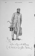 Original Old Antique Print 1912 Sketch Baron Leighton Station Man 20th Century