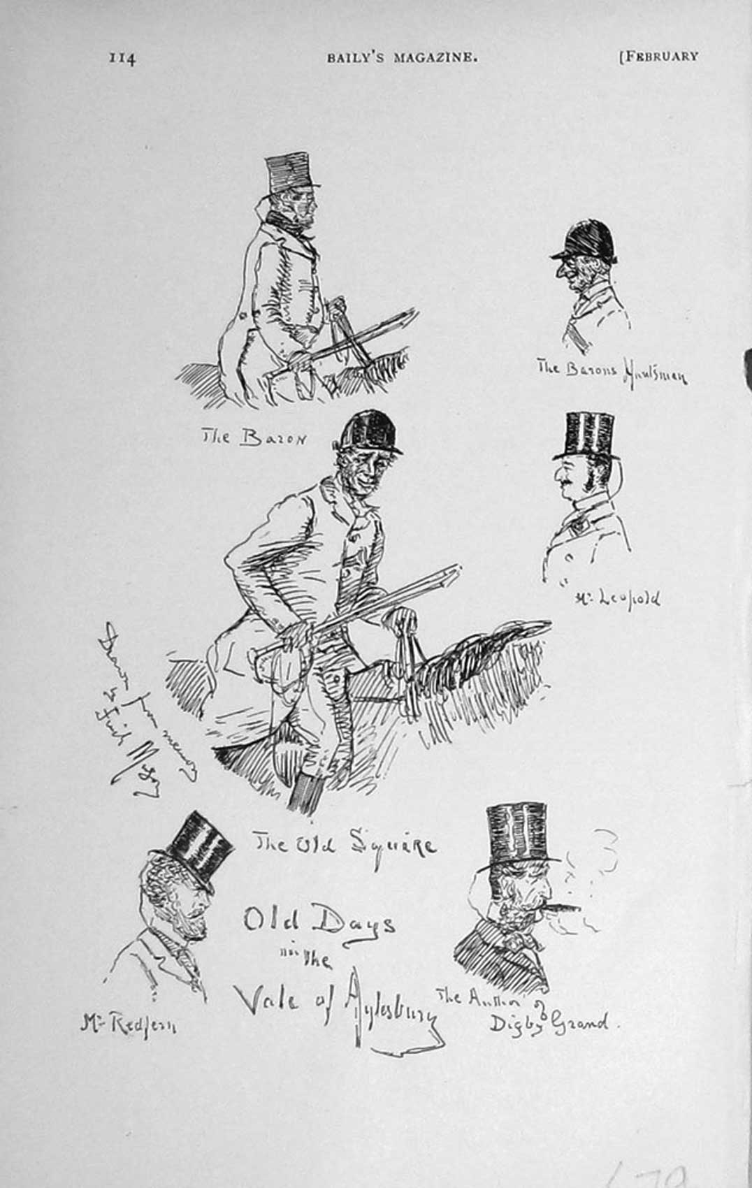 Original Old Antique Print 1912 Sketch Baron Quire Vale Aylesbury Horse 20th