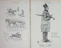 Original Old Antique Print 1912 Sketch Man Harrow Horse Sheppard Hobson 20th
