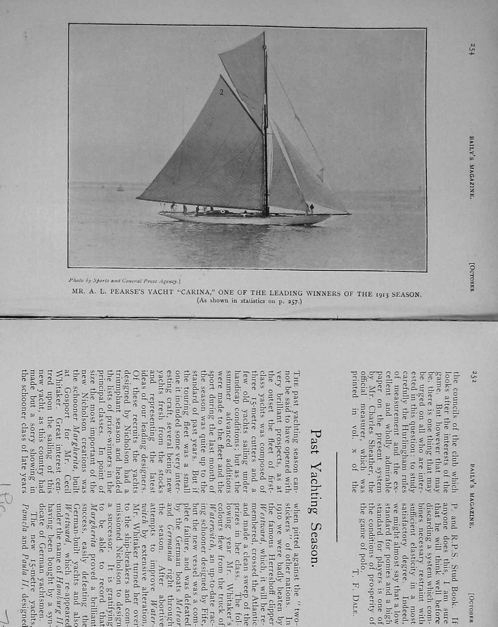 Original Old Antique Print 1913 Mr Pearses Yacht Carina Sport Photograph Boat