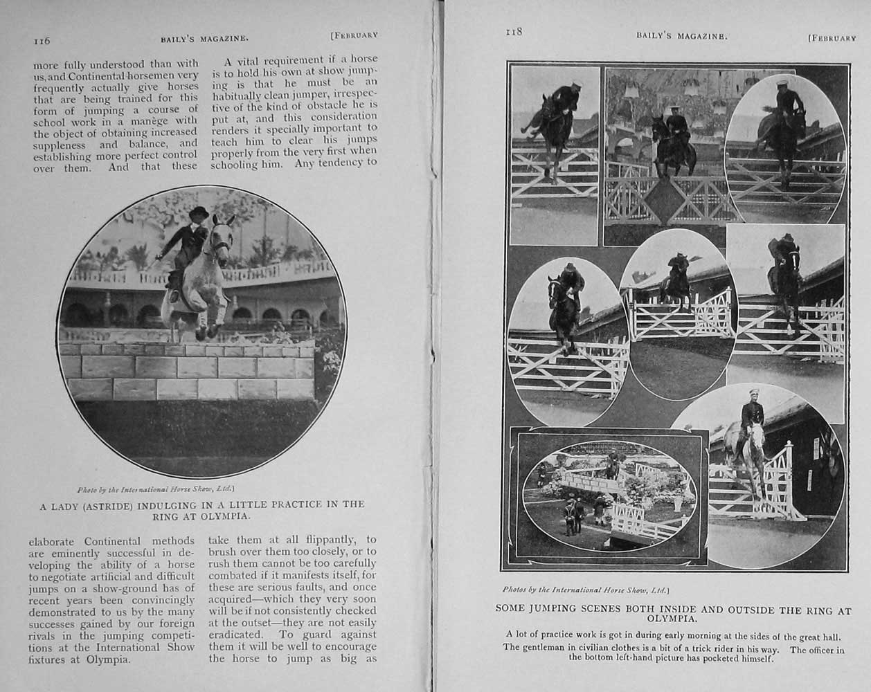 Original Old Antique Print 1913 Horses Show Jumping Olympia Sport Photograph