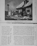 Original Old Antique Print 1916 Winter Ale-House Door Horseman Dogs 20th