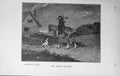 Original Old Vintage Print 1917 Man Horse Dogs Country House Trees 20th Century