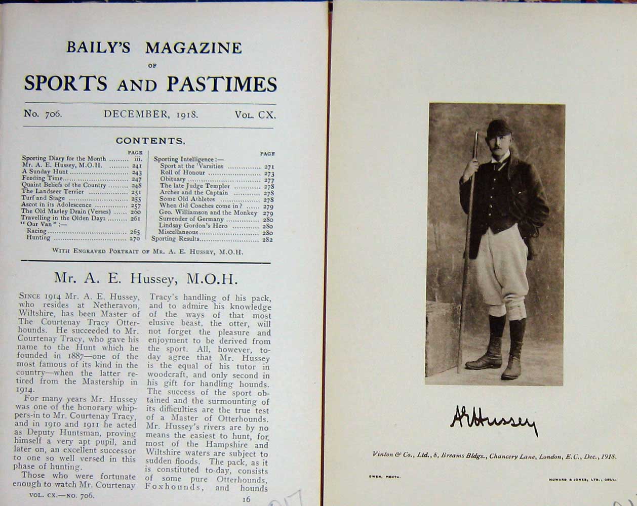 Original Old Vintage Print 1918 Portrait Mr A.E Hussey Master Courtenay 20th