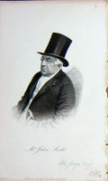 Original Old Antique Print Baily'S Portrait 1862 Mr John Scott Top-Hat 19th