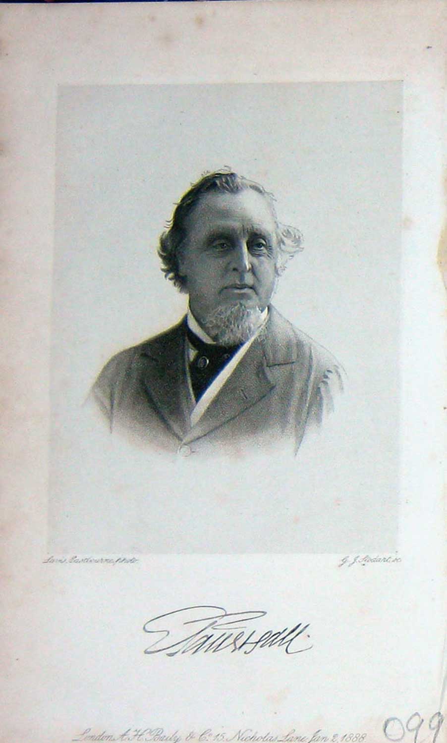 Original Old Antique Print Baily'S Portrait 1888 Photograph Man Sports 19th
