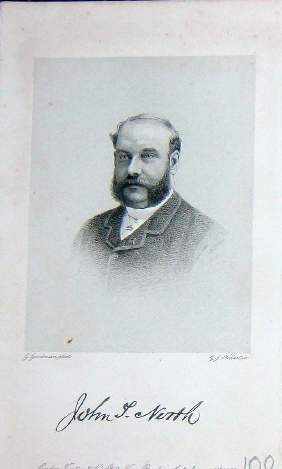 Original Old Antique Print Baily'S Portrait 1889 John North Sportsman Victorian