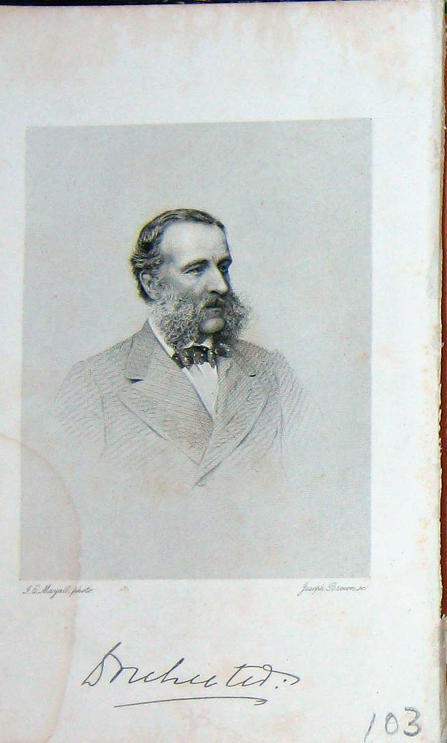 Original Old Antique Print Baily'S Magazine Portrait Man Beard Mayall