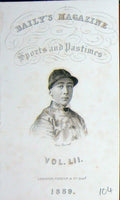 Original Old Antique Print Frontispiece Portrait 1889 Fred Barrett Jockey Sport