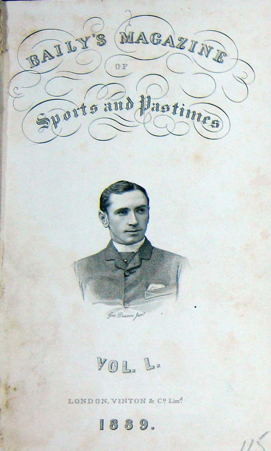 Original Old Antique Print Frontispiece Portrait 1889 George Dawson Sportsman