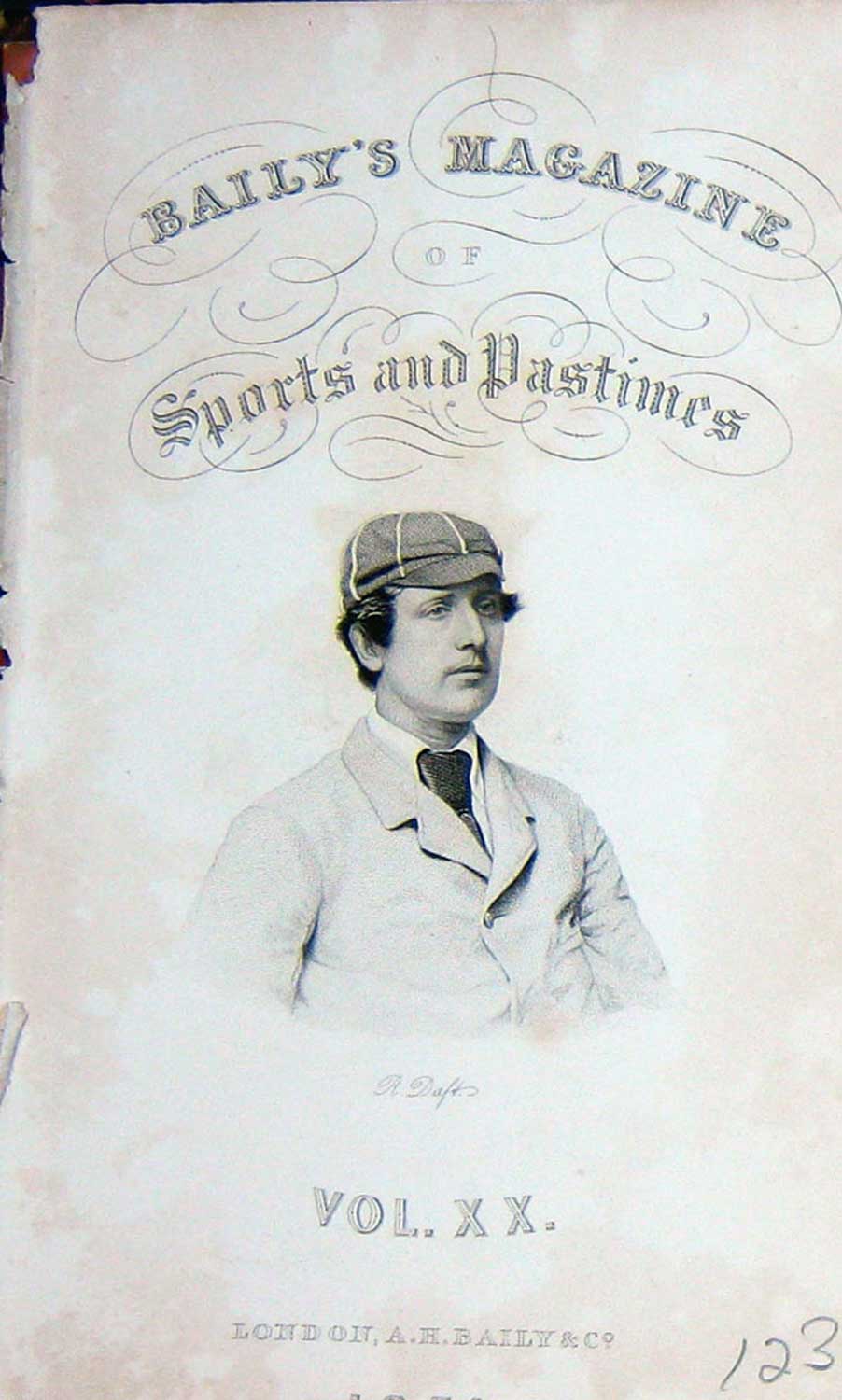 Original Old Antique Print Baily'S Frontispiece Portrait 1871 Daft Sportsman