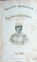 Original Old Antique Print Frontispiece Portrait 1877 Cannon Jockey Sportsman