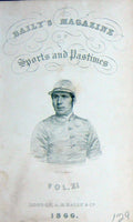 Original Old Antique Print Frontispiece Portrait 1866 Eustance Jockey Sportsman