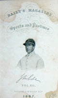 Original Old Antique Print Baily'S Frontispiece Portrait 1867 Jockey Sportsman