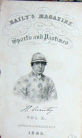 Original Old Antique Print Baily'S Frontispiece Portrait 1865 Jockey Sportsman