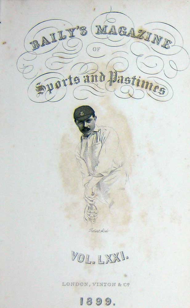 Old Antique Print Frontispiece Portrait 1899 Robert Abel Cricket Sports 19th