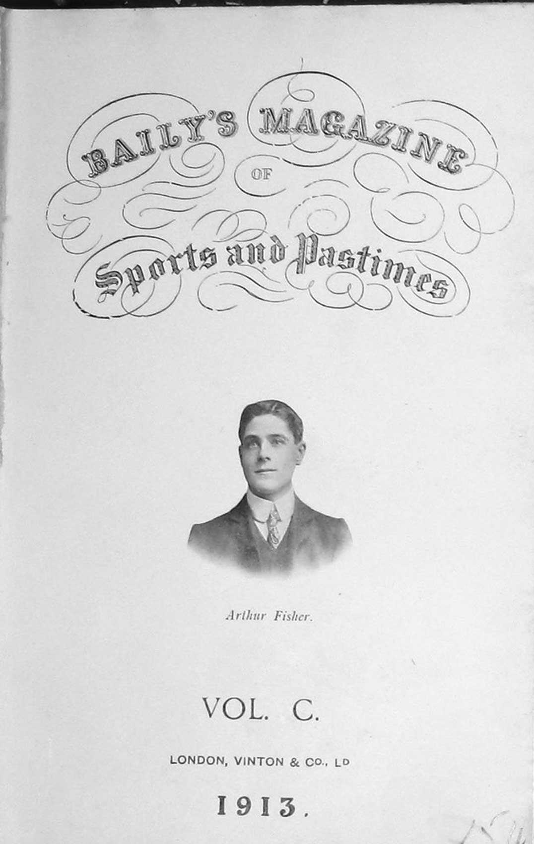 Original Old Antique Print Frontispiece Portrait 1913 Arthur Fisher Huntsman