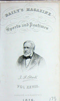 Original Old Antique Print Baily'S Frontispiece Portrait 1876 Clark Sportsman