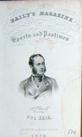 Original Old Antique Print Baily'S Frontispiece Portrait Peck 1876 Sportsman