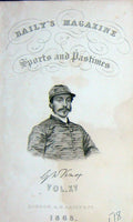 Original Old Antique Print Frontispiece Portrait 1868 Knox Jockey Sportsman