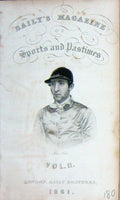 Old Antique Print Frontispiece Portrait 1861 John Wells Jockey Sportsman 19th