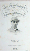 Old Antique Print Frontispiece Portrait W. Robinson 1889 Jockey Sportsman 19th