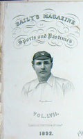 Original Old Antique Print 1892 George Lohmann Cricket Frontispiece Portrait