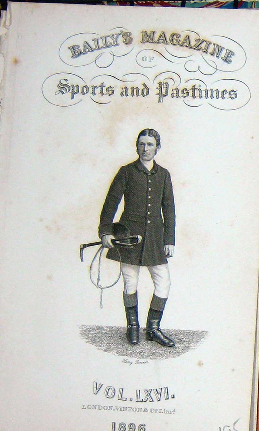 Original Old Antique Print Frontispiece Portrait 1896 Harry Bonner Huntsman