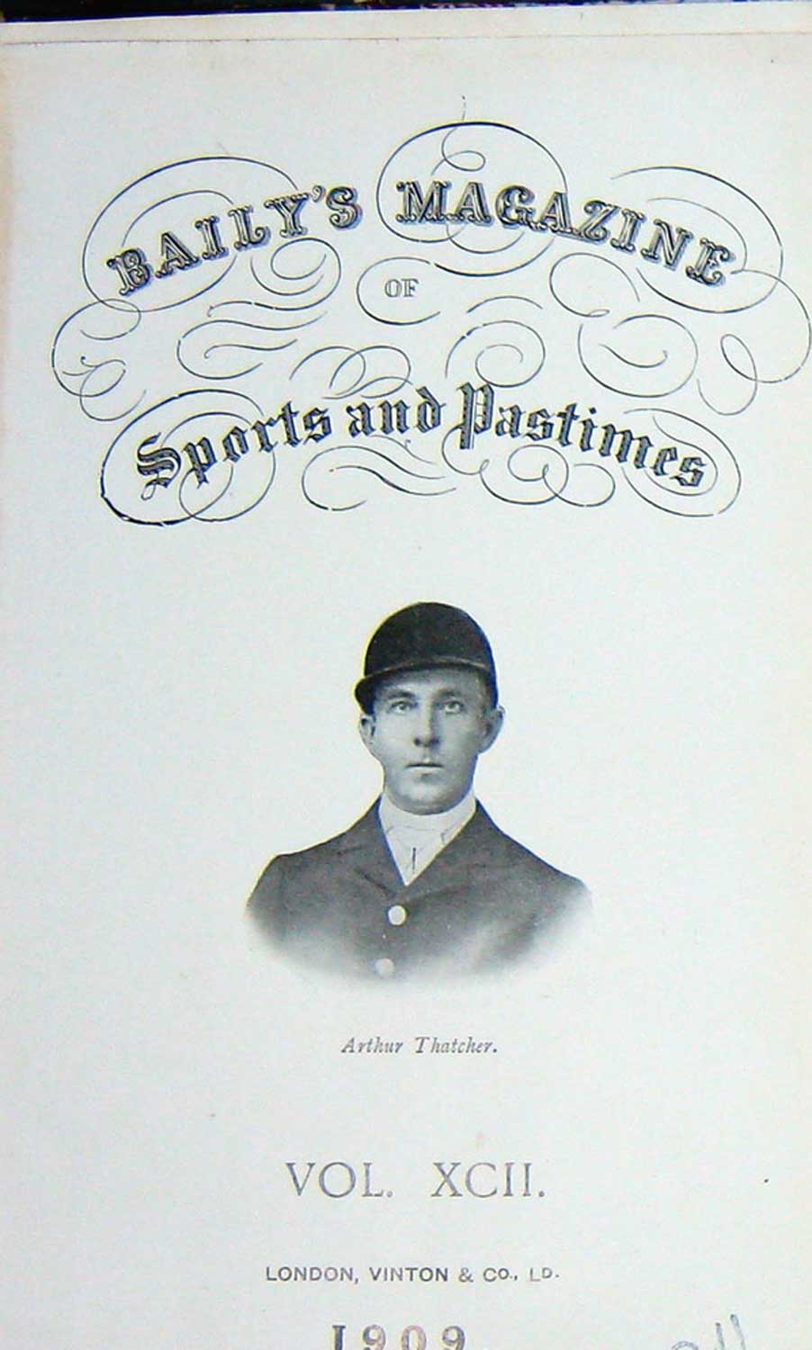 Original Old Antique Print Frontispiece Portrait 1909 Arthur Thatcher Huntsman
