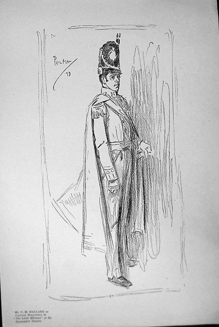 Antique Old Print *2483 1898 Haymarket Theatre May Hallard Halliwell Minister