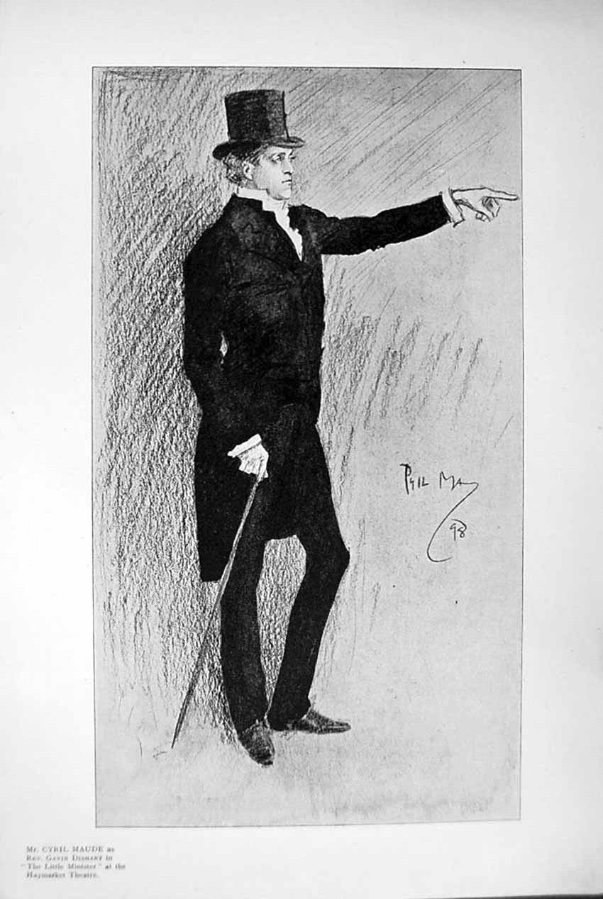 Antique Print *2488 1898 Haymarket Theatre May Cyril Maude Little Minister