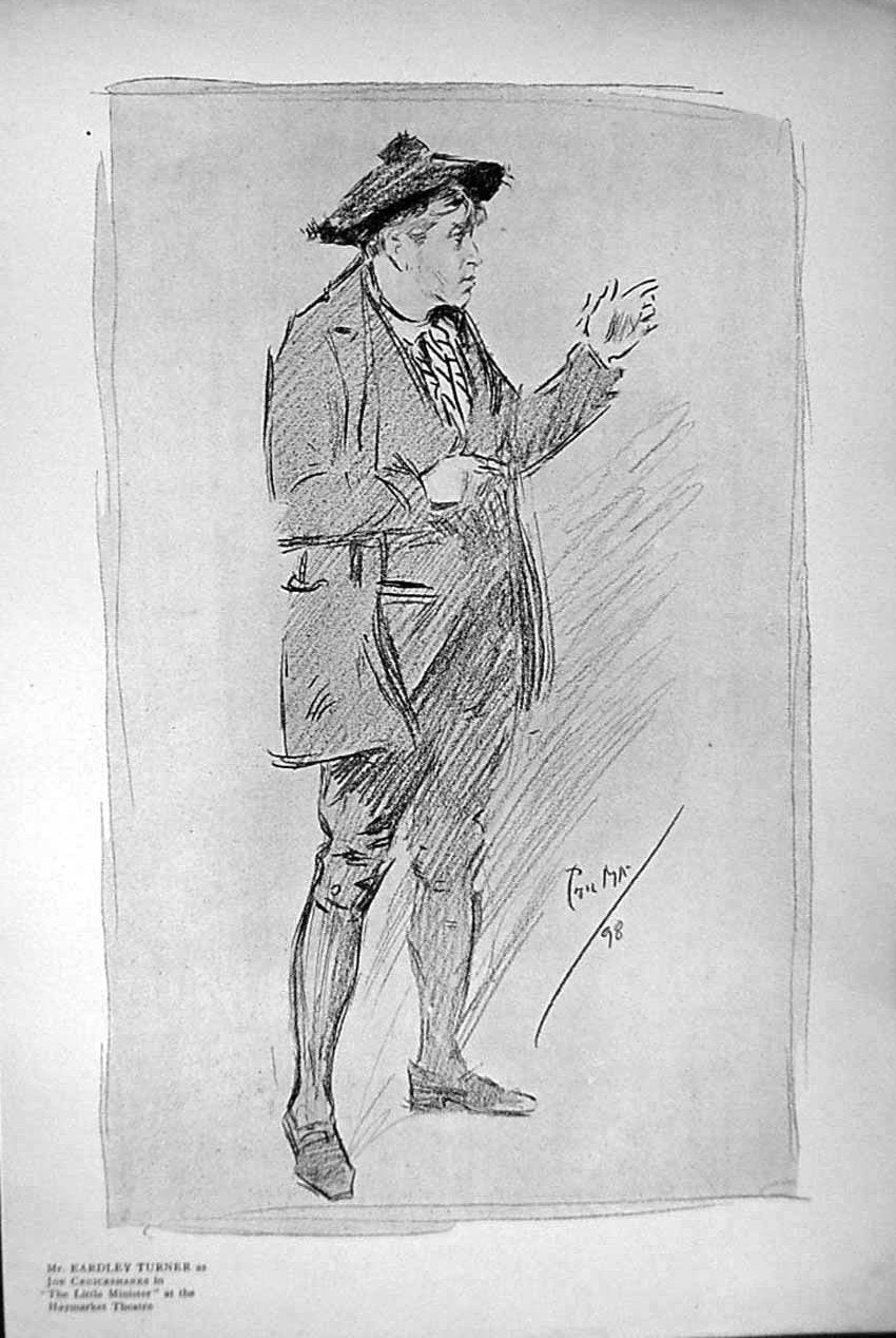 Antique Old Print *2489 1898 Haymarket Theatre May Mr Eardley Turner Minister